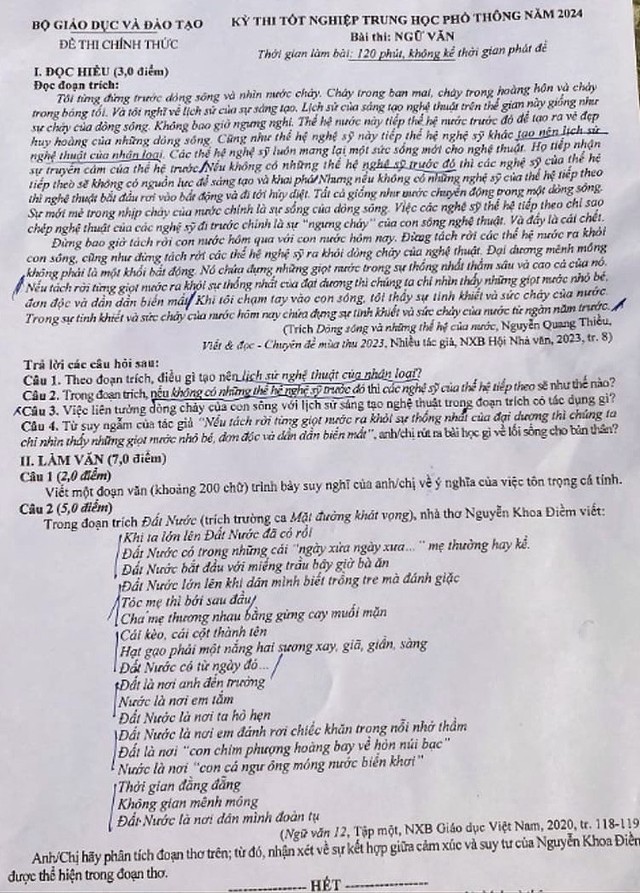 Đề Ngữ văn thi tốt nghiệp THPT năm 2024 được bảo mật tuyệt đối- Ảnh 1.