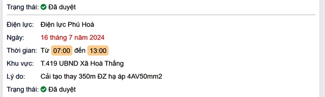Lịch cúp điện Phú Yên hôm nay Thứ 3 ngày 16/7- Ảnh 2.