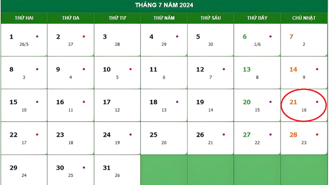 Lịch âm 21/7 - Âm lịch hôm nay 21/7 - Lịch vạn niên ngày 21/7/2024- Ảnh 1.