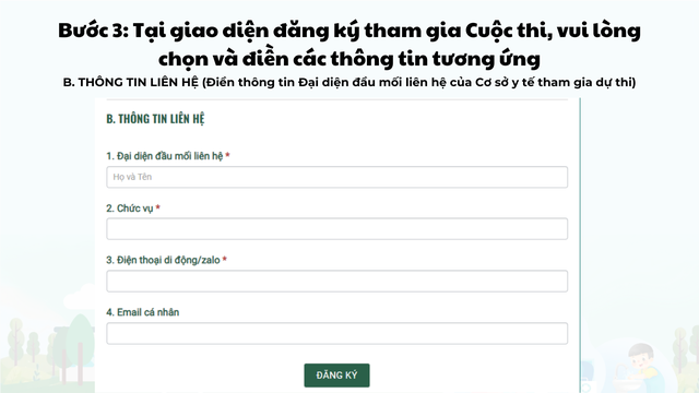 Hướng dẫn chi tiết cách đăng ký tham gia Cuộc thi 