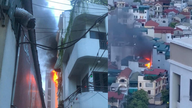 Cháy lớn tại Thanh Trì, người dân dẹp đường cho xe cứu hỏa tiếp cận- Ảnh 2.