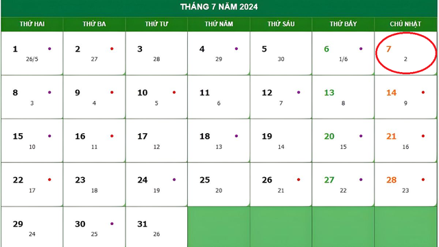 Lịch âm 7/7 - Âm lịch hôm nay 7/7 - Lịch vạn niên ngày 7/7/2024- Ảnh 1.