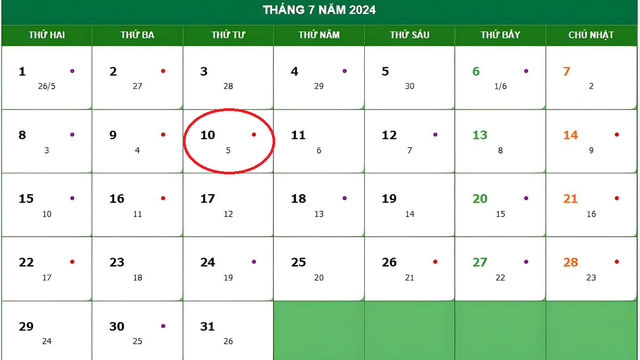 Lịch âm 10/7 - Âm lịch hôm nay 10/7 - Lịch vạn niên ngày 10/7/2024- Ảnh 1.