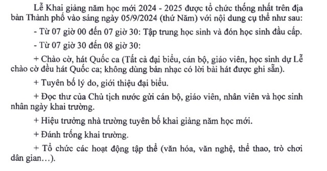 Hà Nội yêu cầu tổ chức lễ khai giảng gọn nhẹ, chu đáo- Ảnh 2.