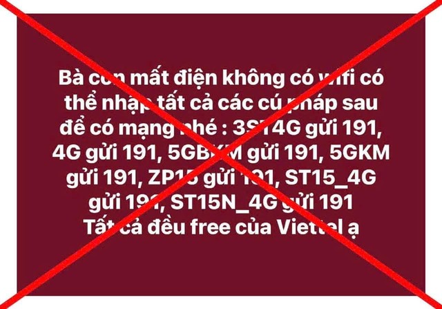 Bác tin giả cú pháp khôi phục mạng 4G, wifi do ảnh hưởng mưa lũ- Ảnh 1.