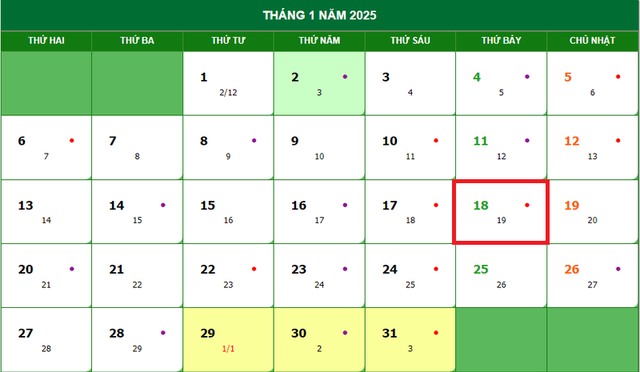 Lịch âm 18/1 - Âm lịch hôm nay 18/1 - Lịch vạn niên ngày 18/1/2025- Ảnh 1.