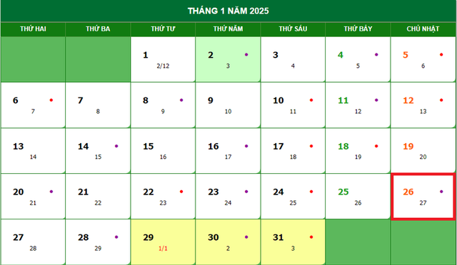 Lịch âm 26/1 - Âm lịch hôm nay 26/1 - Lịch vạn niên ngày 26/1/2025- Ảnh 1.