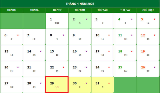 Lịch âm 29/1 - Âm lịch hôm nay 29/1 - Lịch vạn niên ngày 29/1/2025- Ảnh 1.