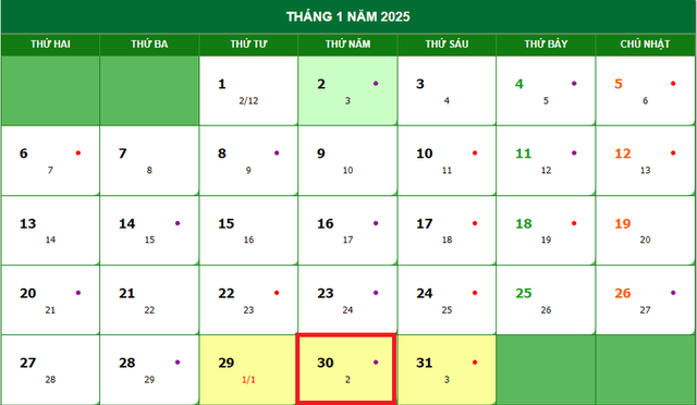 Lịch âm 30/1 - Âm lịch hôm nay 30/1 - Lịch vạn niên ngày 30/1/2025- Ảnh 1.