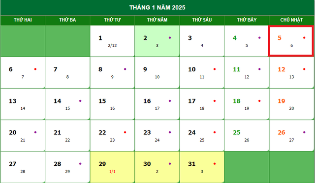 Lịch âm 5/1 - Âm lịch hôm nay 5/1 - Lịch vạn niên ngày 5/1/2025- Ảnh 1.