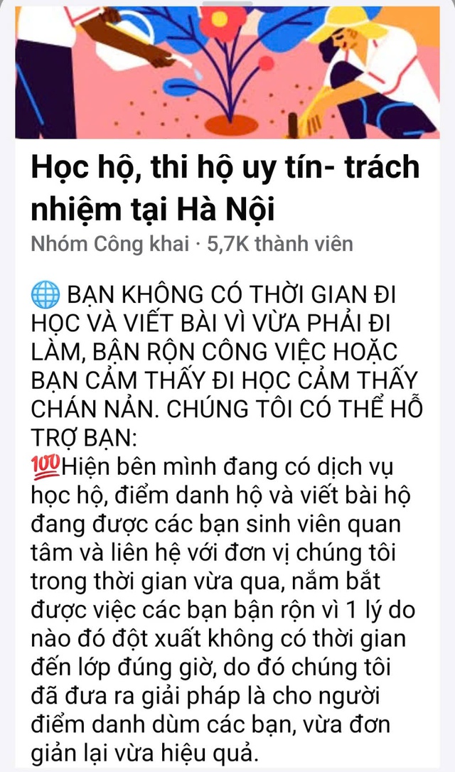 Học hộ, thi hộ trên mạng xã hội nhan nhản như 'nấm sau mưa' - Ảnh 1.