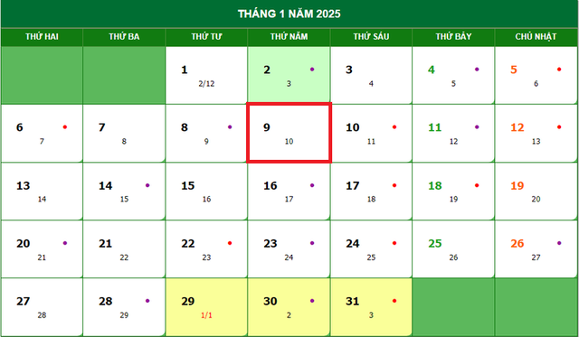 Lịch âm 9/1 - Âm lịch hôm nay 9/1 - Lịch vạn niên ngày 9/1/2025- Ảnh 1.