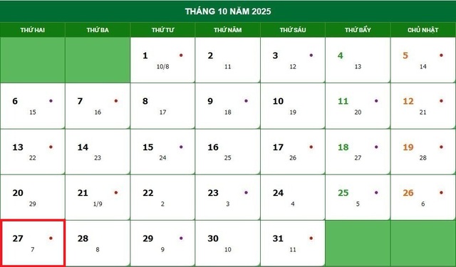 Lịch âm 27/10 - Âm lịch hôm nay 27/10 - Lịch vạn niên ngày 27/10/2025- Ảnh 1. Lịch âm 27/10 - Âm lịch hôm nay 27/10 - Lịch vạn niên ngày 27/10/2025- Ảnh 1.
