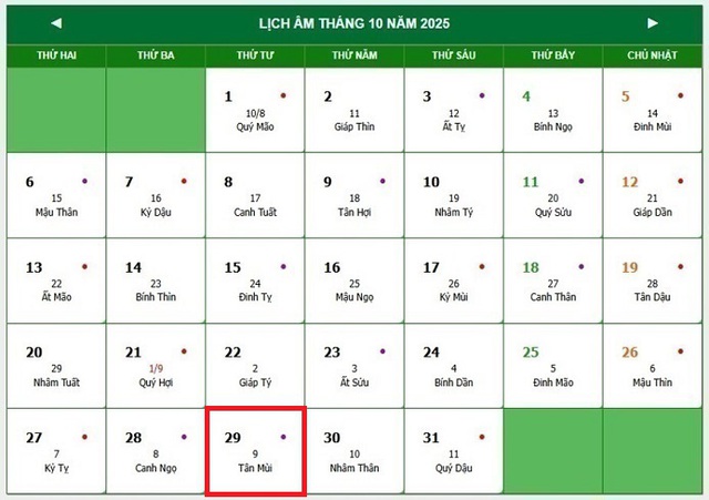 Lịch âm 29/10 - Âm lịch hôm nay 29/10 - Lịch vạn niên ngày 29/10/2025- Ảnh 1. Lịch âm 29/10 - Âm lịch hôm nay 29/10 - Lịch vạn niên ngày 29/10/2025- Ảnh 1.