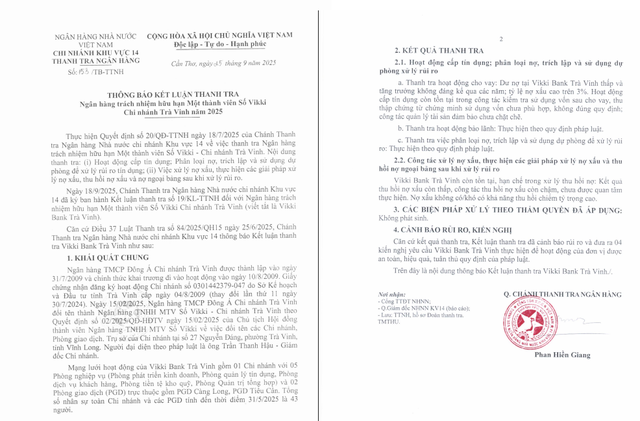 Thanh tra cảnh báo rủi ro tại Vikki Bank Trà Vinh- Ảnh 2.