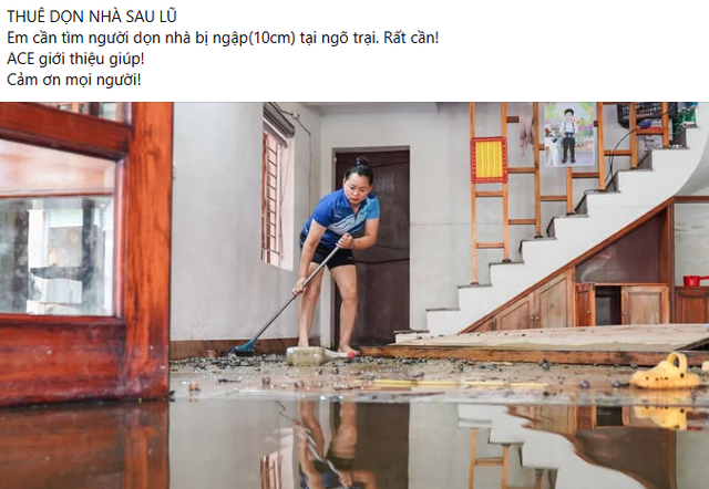 Sau ngập lụt, dịch vụ dọn nhà 'đắt khách'- Ảnh 1.