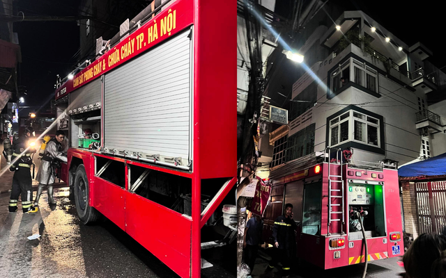 Cháy chung cư mini 9 tầng ở Hà Nội lúc nửa đêm: 6 người mắc kẹt trên sân thượng được giải cứu- Ảnh 2.
