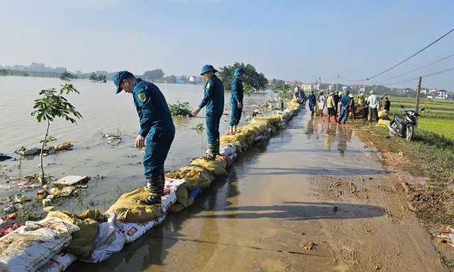 Bác tin vỡ đê bao ở Bắc Ninh song nhiều tuyến đê đang bị tràn nước- Ảnh 2.