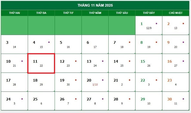 Lịch âm 11/11 - Âm lịch hôm nay 11/11 - Lịch vạn niên ngày 11/11/2025- Ảnh 1. Lịch âm 11/11 - Âm lịch hôm nay 11/11 - Lịch vạn niên ngày 11/11/2025- Ảnh 1.