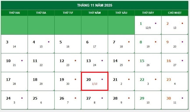 Lịch âm 20/11 - Âm lịch hôm nay 20/11 - Lịch vạn niên ngày 20/11/2025- Ảnh 1. Lịch âm 20/11 - Âm lịch hôm nay 20/11 - Lịch vạn niên ngày 20/11/2025- Ảnh 1.