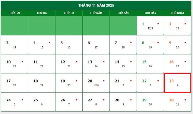Lịch âm 23/11 - Âm lịch hôm nay 23/11 - Lịch vạn niên ngày 23/11/2025- Ảnh 1.