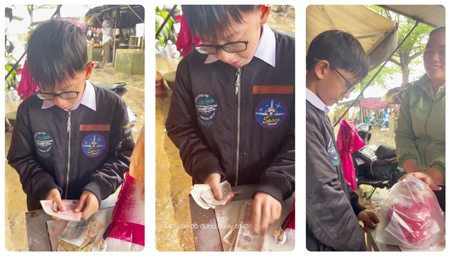 Xúc động hình ảnh cậu bé bẽn lẽn ôm heo đất đến ủng hộ bà con vùng lũ- Ảnh 2.