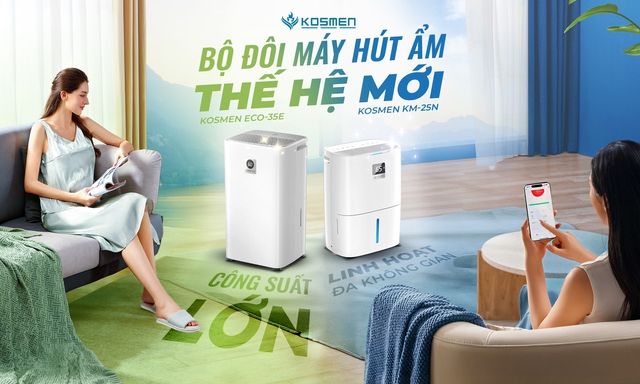 Bộ đôi máy hút ẩm Kosmen thế hệ mới: công suất mạnh mẽ bất chấp nồm ẩm- Ảnh 1.