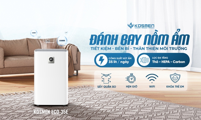 Bộ đôi máy hút ẩm Kosmen thế hệ mới: công suất mạnh mẽ bất chấp nồm ẩm- Ảnh 3.