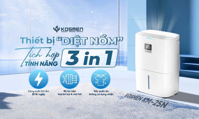 Bộ đôi máy hút ẩm Kosmen thế hệ mới: công suất mạnh mẽ bất chấp nồm ẩm- Ảnh 2.