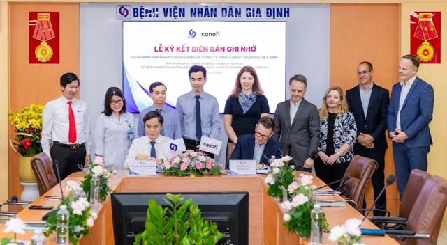 Sanofi và Bệnh viện Nhân dân Gia Định ký kết Biên bản ghi nhớ hợp tác, thúc đẩy chất lượng chăm sóc sức khỏe cho người bệnh- Ảnh 1.