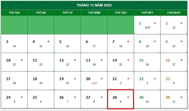 Lịch âm 28/11 - Âm lịch hôm nay 28/11 - Lịch vạn niên ngày 28/11/2025- Ảnh 1.