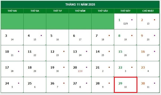 Lịch âm 29/11 - Âm lịch hôm nay 29/11 - Lịch vạn niên ngày 29/11/2025- Ảnh 1.