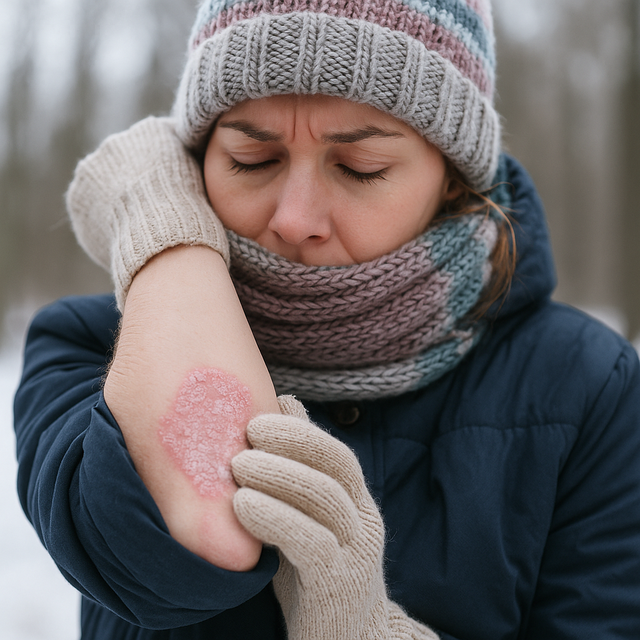 Kiểm soát vảy nến thế nào để hạn chế tái phát vào mùa đông khô lạnh?- Ảnh 1. Kiểm soát vảy nến thế nào để hạn chế tái phát vào mùa đông khô lạnh?- Ảnh 1.