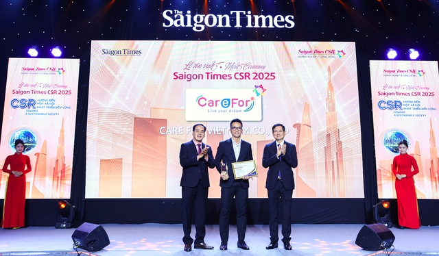 Care For Việt Nam tiếp tục được vinh danh 'Doanh nghiệp vì Cộng đồng' tại Saigon Times CSR 2025- Ảnh 1. Care For Việt Nam tiếp tục được vinh danh 'Doanh nghiệp vì Cộng đồng' tại Saigon Times CSR 2025- Ảnh 1.