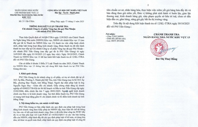 Thanh tra khen PNJ Tiền Giang- Ảnh 2.