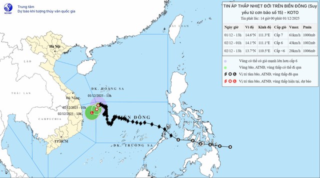 Bão số 15 suy yếu thành áp thấp nhiệt đới, miền Trung hứng đợt mưa lớn- Ảnh 1.
