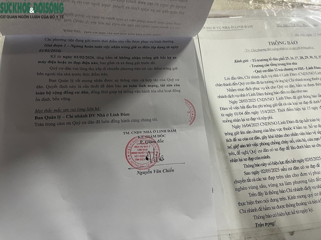 Hà Nội: Chung cư 'vạn dân' thông báo ngừng nhận trông xe điện dưới tầng hầm- Ảnh 2.