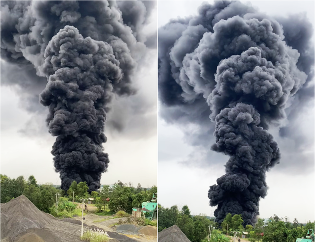 Kho bãi ở Đà Nẵng bốc cháy kinh hoàng, khói đen cao hàng trăm mét- Ảnh 2.