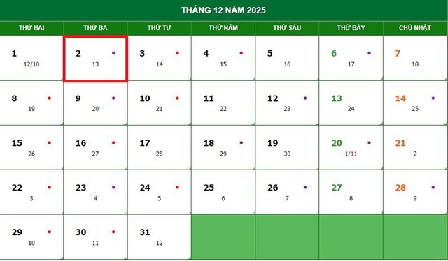 Lịch âm 2/12 - Âm lịch hôm nay 2/12 - Lịch vạn niên ngày 2/12/2025- Ảnh 1.