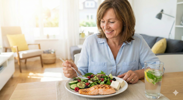 Bí quyết ‘hạ nhiệt’ cơn bốc hỏa thời kỳ mãn kinh nhờ dinh dưỡng- Ảnh 1. Bí quyết ‘hạ nhiệt’ cơn bốc hỏa thời kỳ mãn kinh nhờ dinh dưỡng- Ảnh 1.