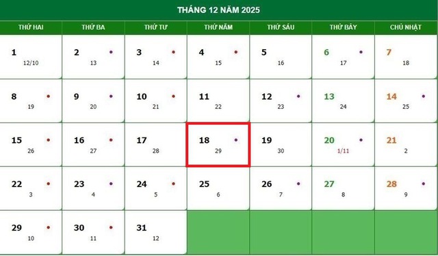 Lịch âm 18/12 - Âm lịch hôm nay 18/12 - Lịch vạn niên ngày 18/12/2025- Ảnh 1. Lịch âm 18/12 - Âm lịch hôm nay 18/12 - Lịch vạn niên ngày 18/12/2025- Ảnh 1.