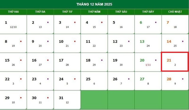 Lịch âm 21/12 - Âm lịch hôm nay 21/12 - Lịch vạn niên ngày 21/12/2025- Ảnh 1. Lịch âm 21/12 - Âm lịch hôm nay 21/12 - Lịch vạn niên ngày 21/12/2025- Ảnh 1.