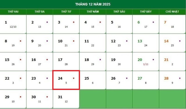 Lịch âm 24/12 - Âm lịch hôm nay 24/12 - Lịch vạn niên ngày 24/12/2025- Ảnh 1. Lịch âm 24/12 - Âm lịch hôm nay 24/12 - Lịch vạn niên ngày 24/12/2025- Ảnh 1.