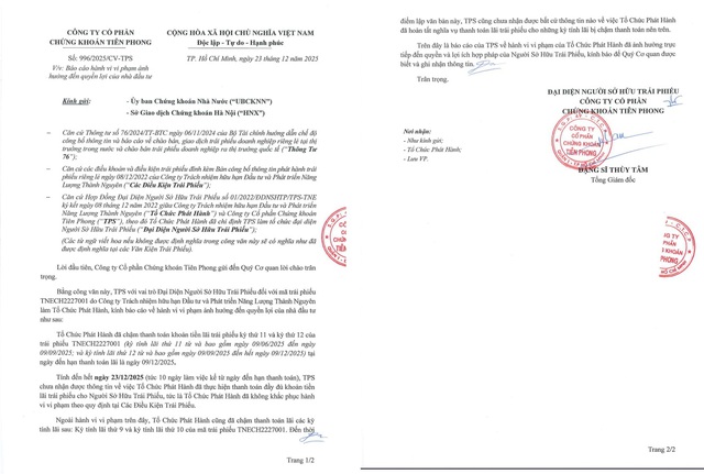 Trái phiếu của Năng lượng Thành Nguyên bị báo cáo vi phạm- Ảnh 2.