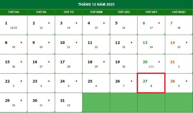Lịch âm 27/12 - Âm lịch hôm nay 27/12 - Lịch vạn niên ngày 27/12/2025- Ảnh 1. Lịch âm 27/12 - Âm lịch hôm nay 27/12 - Lịch vạn niên ngày 27/12/2025- Ảnh 1.