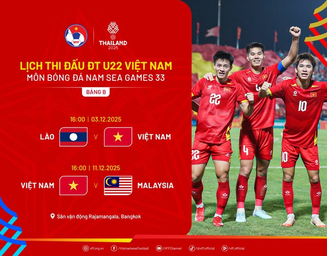 Lịch thi đấu bóng đá hôm nay ngày 3/12: U22 Việt Nam – U22 Lào- Ảnh 2.