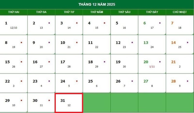 Lịch âm 31/12 - Âm lịch hôm nay 31/12 - Lịch vạn niên ngày 31/12/2025- Ảnh 1.