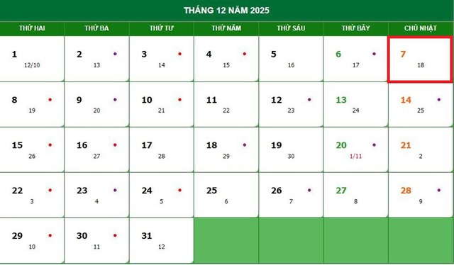 Lịch âm 7/12 - Âm lịch hôm nay 7/12 - Lịch vạn niên ngày 7/12/2025- Ảnh 1.