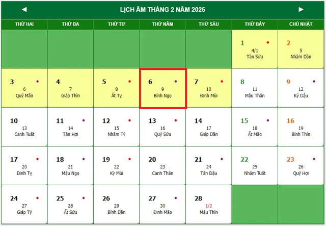 Lịch âm 6/2 - Âm lịch hôm nay 6/2 - Lịch vạn niên ngày 6/2/2025- Ảnh 1.