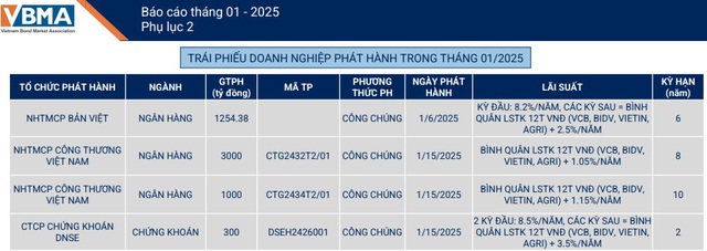 Hơn 5.500 tỷ đồng phát hành trái phiếu doanh nghiệp tháng 1/2025- Ảnh 1.